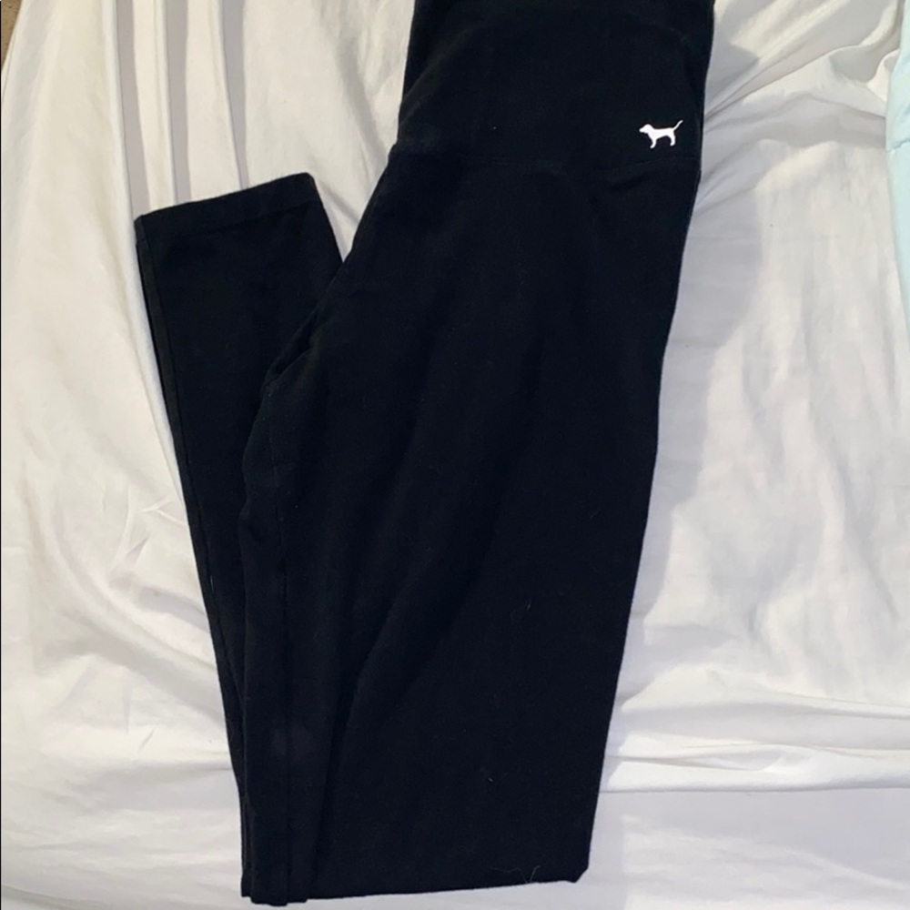 PINK High-waisted cotton leggings